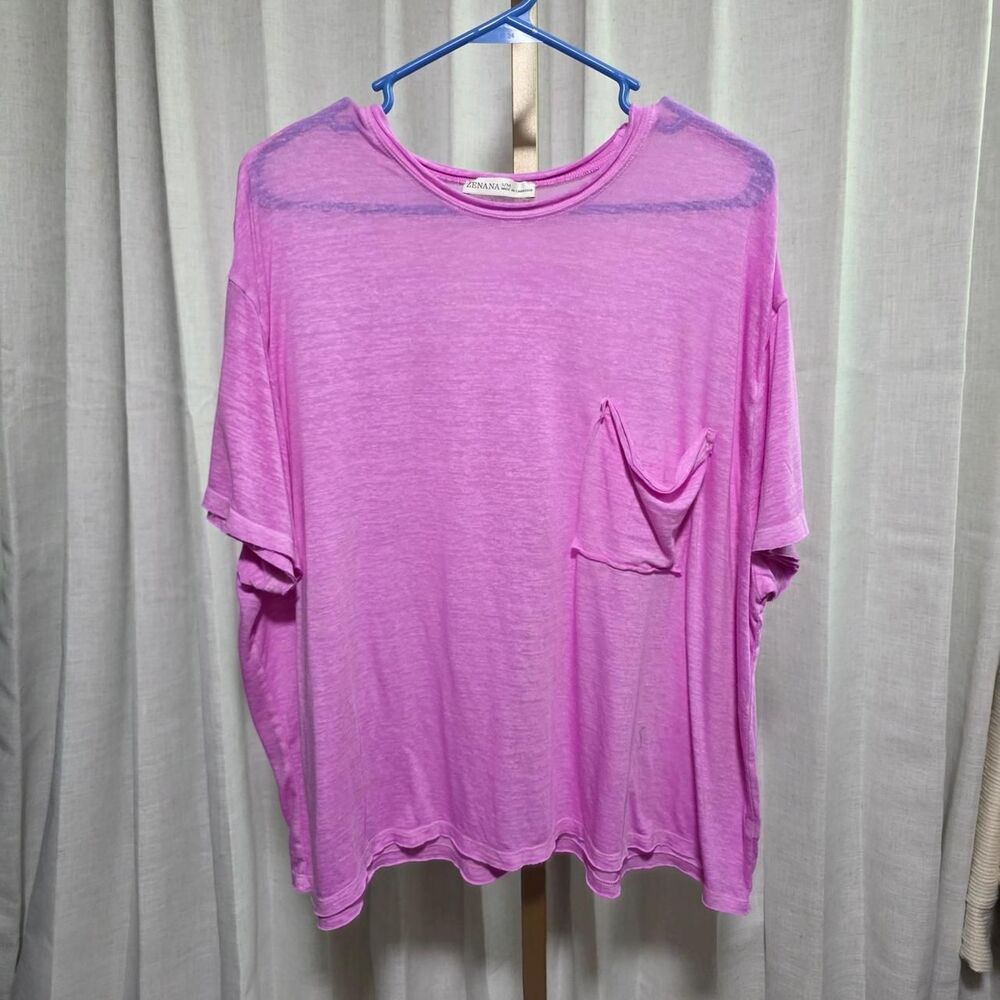 Zenana Women's Pink and Purple T-shirt